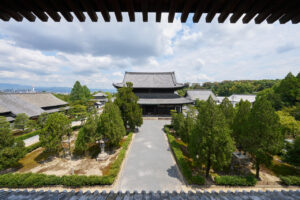 東福寺 国宝三門の楼上から京都一望！臥雲橋からの通天橋のアオモミジ10