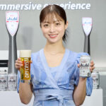 橋本環奈 銀座「SUPER DRY Immersive experience」青ドレス来店！夏はスポーツ観戦