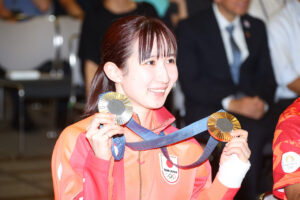 早田ひな選手、桐生祥秀選手、出口クリスタ選手、出口ケリー選手チームニッセイ報告会9